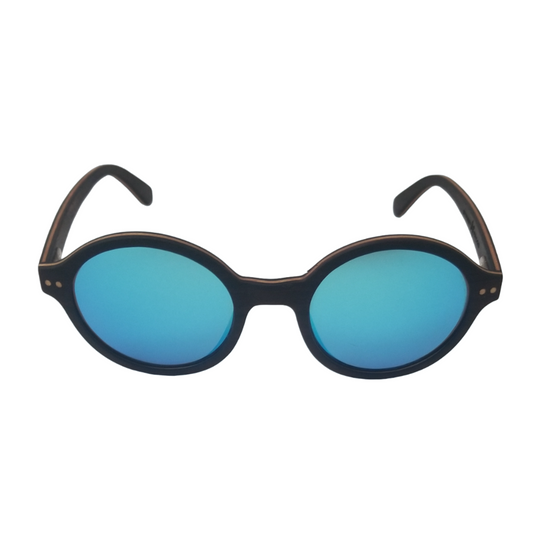 Women's Round Trim Frame Sunglasses (Sleek)